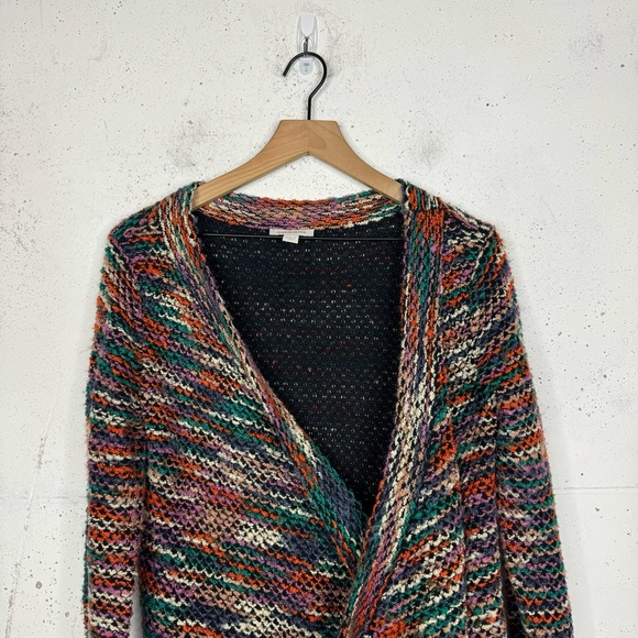 Boston Proper Asymmetrical Multi Color Tweed Cardigan Sweater - Picture 2 of 13